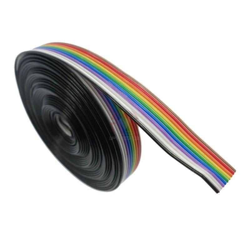 חוט חשמל כבל-סרט מלופף בצבעי הקשת / Rainbow Ribbon Cable wire, מדויק. -0