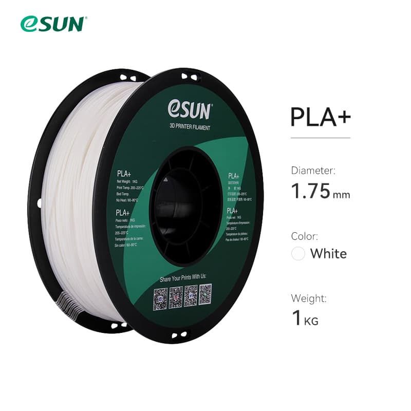 פילמנט + White eSUN PLA לבן שמנת מהמותג 1.75 מ”מ