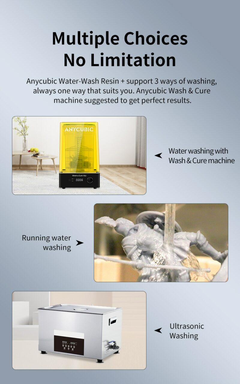 שרף איכותי הנשטף במים של המותג AnyCubic Water Washable Resin