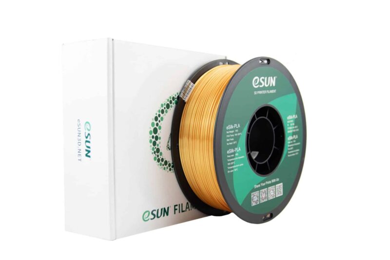 סליל ההדפסה eSilk-PLA של חברת eSUN בצבע זהב