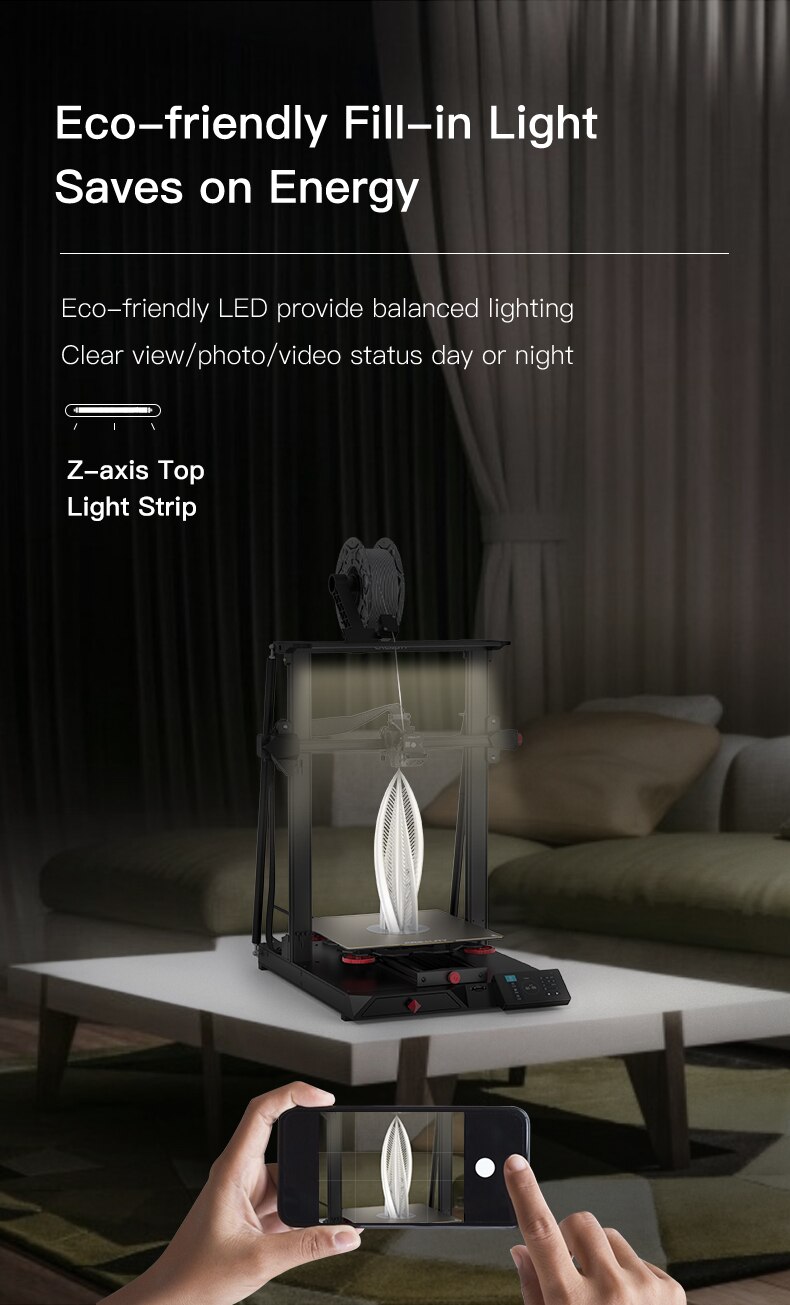 תאורה עליונה led במדפסת Creality CR10 smart Pro