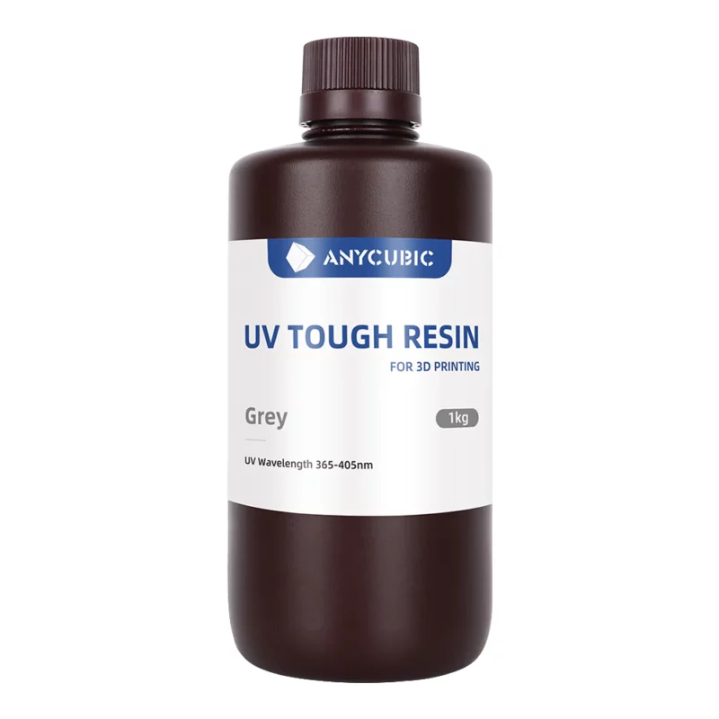 Anycubic UV Flexible Tough resin grayהינו שרף בעל קשיחות, גמישות טובה ויכולת כיפוף. ניתן להדפיס באמצעותו חלקים שניתן לכופף אך חזקים מספיק כדי לא להישבר