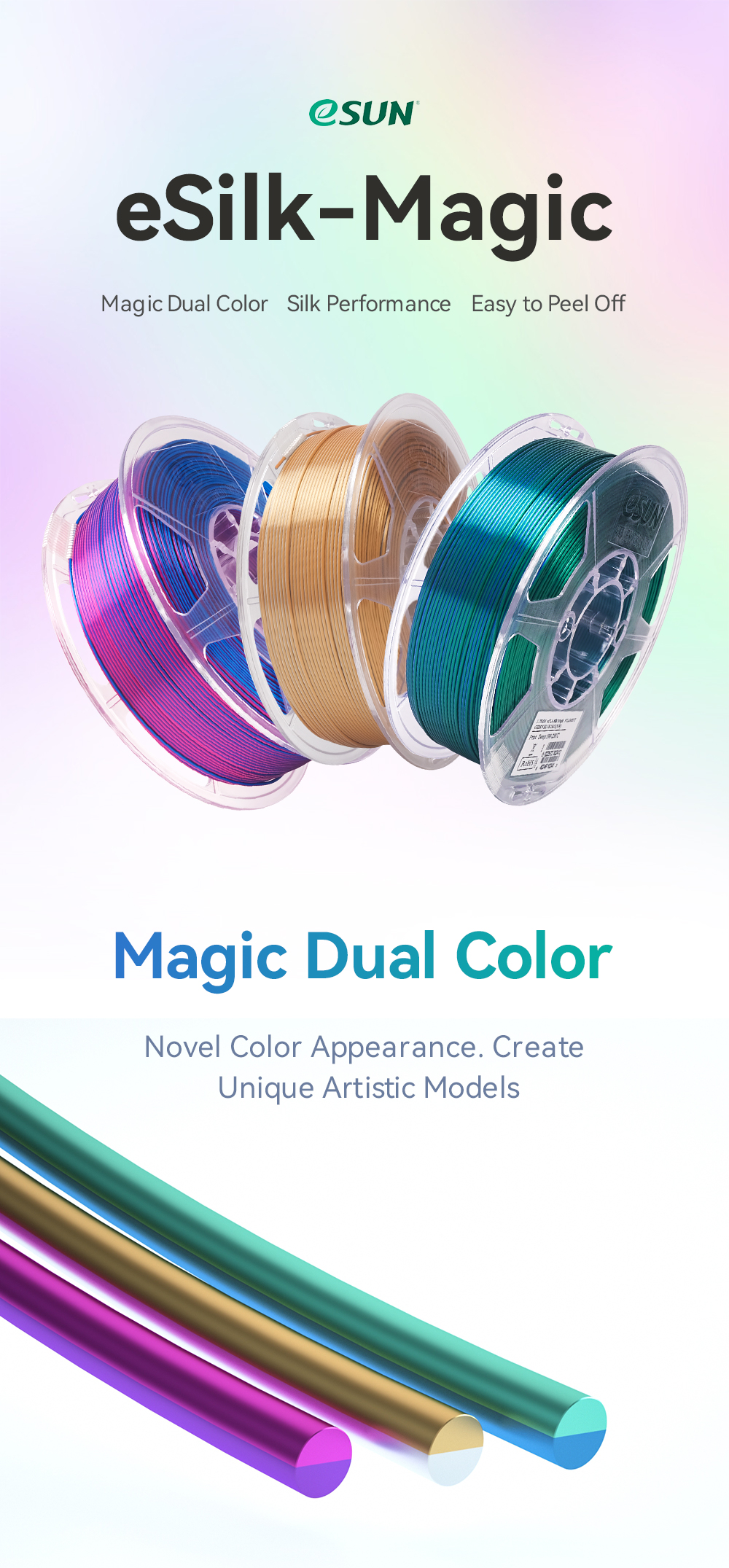 eSUN Dual Color Magic PLA Filament