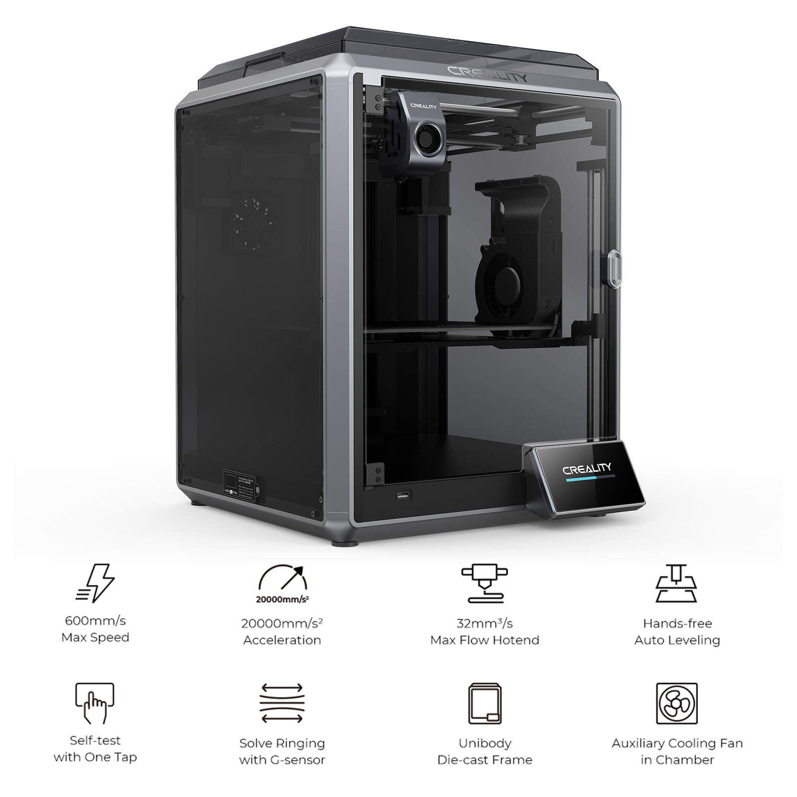 CREALITY NEW K1 High Speed 3D Printer Print Speed 600mm/s Print Volume 220*220*250mm