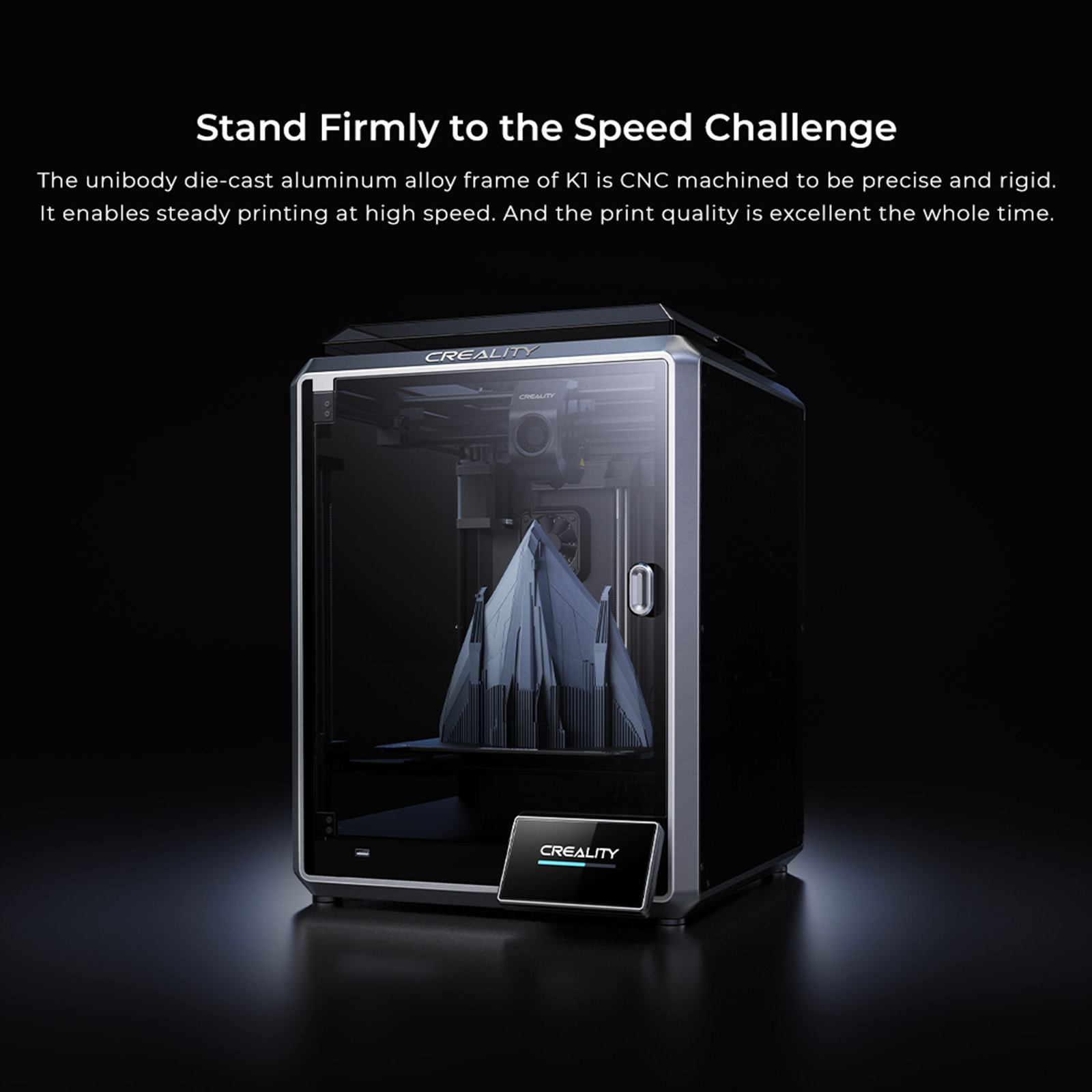 Creality K1 3D Printers 600mm/s High Speed with 4.3'' Color Touchscreen Dual-gear Direct Extruder Printing 220*220*250mm
